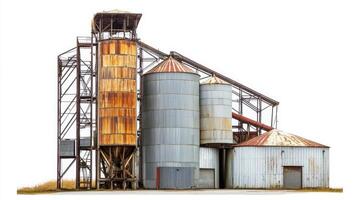 Vintage Rusty Grain Silos - Industrial Architectural Landscape photo