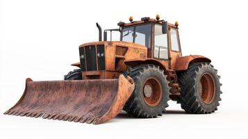 Rusty Orange Tractor with Powerful Digger photo