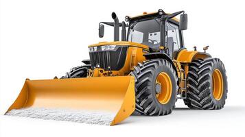 Powerful Yellow Tractor with Snow Plow photo