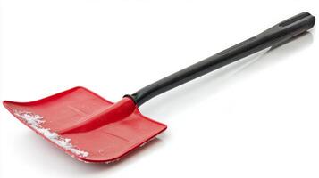 Red Plastic Snow Shovel for Winter Cleaning photo