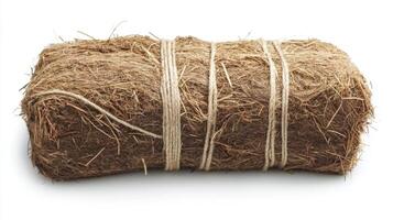 A Rustic Hay Bale, Tied with Natural Twine photo