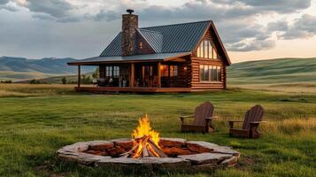 Rustic Log Cabin in a Serene Country Setting photo