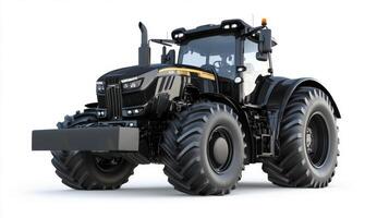 Sleek Black Tractor. Modern Farming Machinery photo