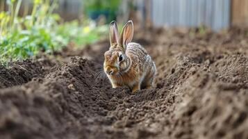 Adorable Rabbit in a Garden photo
