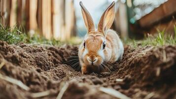 Adorable Brown Rabbit in the Garden photo