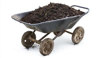 Heavy Duty Wheelbarrow Full of Rich Soil photo
