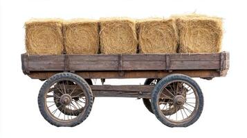 Vintage Wooden Hay Cart - Rustic Farm Transport photo