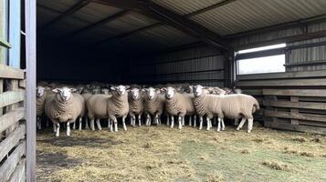 Sheep in a Farm Barn photo