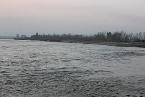 river view and sunset photo