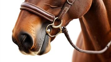 Close-up of a Horse's Head with Bridle photo