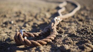 Brown Rope on the Ground - Rustic Outdoor Scene photo