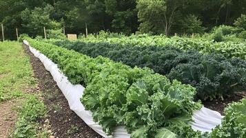 Vibrant Kale Garden Rows - Organic Farming photo