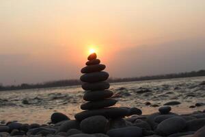 A stack of rocks photo