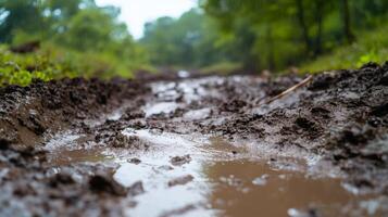 Rainy Forest Path - Muddy Trail photo