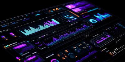 Futuristic Dashboard Interface with Digital Analytics photo