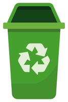 Recycle bin green container icon isolated on white background. vector