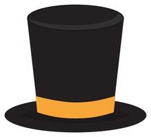Retro top hat flat icon on white background isolated on white background. vector