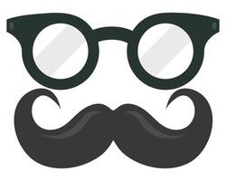 Flat icon of glasses with moustache graphic trendy design isolated on white background. vector
