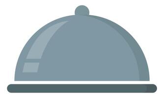 Restaurant cloche flat icon isolated on a white background. vector