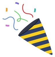 Confetti party popper icon isolated on white background. vector