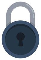 Round padlock flat icon isolated on white background. vector