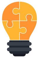Light bulb puzzle icon isolated on white background. vector