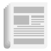 Newspaper icon in flat style isolated on white background. vector