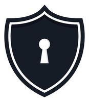 Flat icon of shield with keyhole. vector