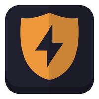 Electric shield icon isolated on white background. vector