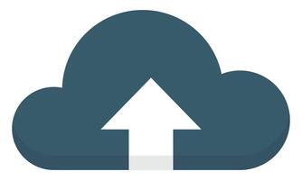 Cloud upload flat icon for web isolated on white background. vector