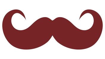 Icon of a classic gentleman's brown mustache isolated on white background. vector