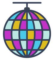 Disco lamp flat icon isolated on white background. vector