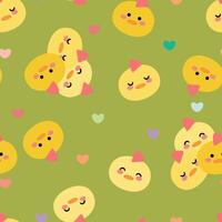 Seamless pattern with cute cartoon chicks, for fabric prints, textiles, gift wrapping paper. children's flat and colorful style vector