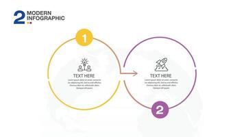 Infographic process and 2 options or steps. vector