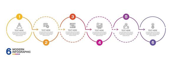 Infographic 6 options or steps. vector
