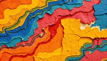 A colorful painted wall with many different colors photo