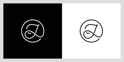 J Initial Handwriting logo template vector