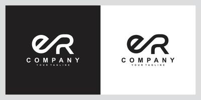 Alphabet letters Initials Monogram logo ER, RE initial. vector