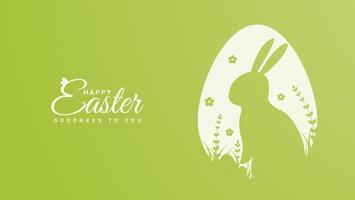 Easter card with egg shaped frame with spring flowers on green background vector