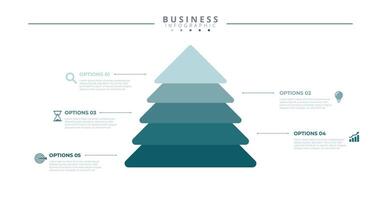 Infographic template featuring 5 steps with icons vector