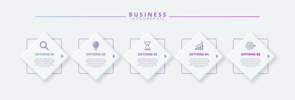 Infographic template featuring 5 steps vector