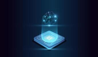 Artificial intelligence brain of digital system vector