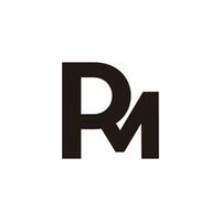 letters prm simple geometric linked font logo vector