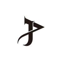 abstract letter p 3d linked flat silhouette logo vector