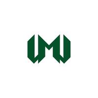 letter mw simple geometric linked logo vector