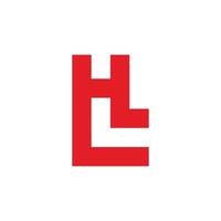 letter hl simple stripe geometric lines logo vector