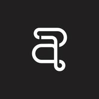 letter 2a loops simple geometric thin lines logo vector