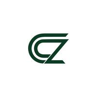 letters zc stripes simple geometric line logo vector