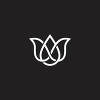 leaf water infinity 3d overlapping line art simple logo vector