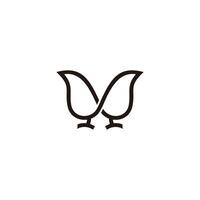 infinity linked bird simple curves geometric logo vector